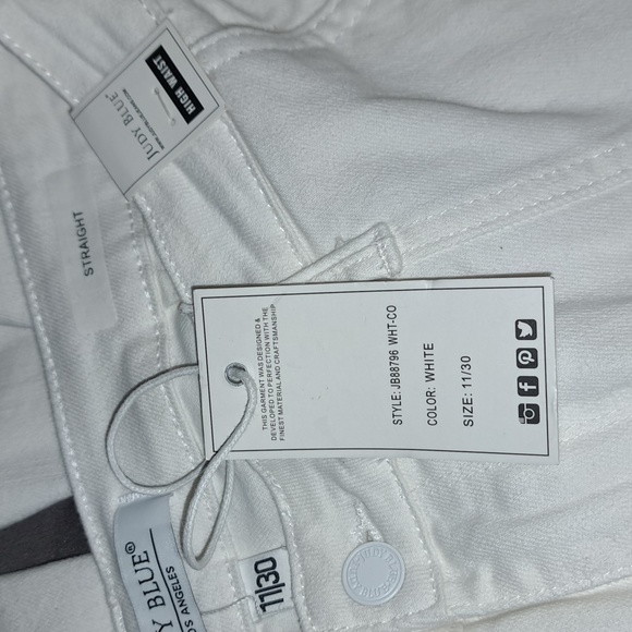 Judy Blue White High Rise Cargo Straight Jeans - Picture 3 of 10